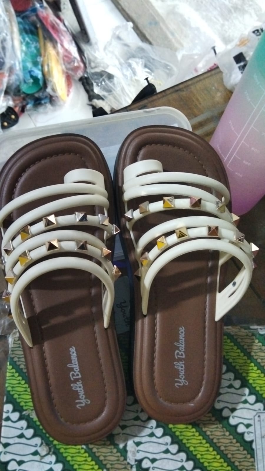 sandal slop jempol new era coklat ( dua ukuran )