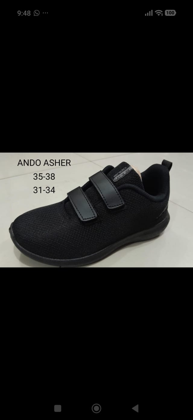 sepatu ando asher VLC (V) hitam hitam