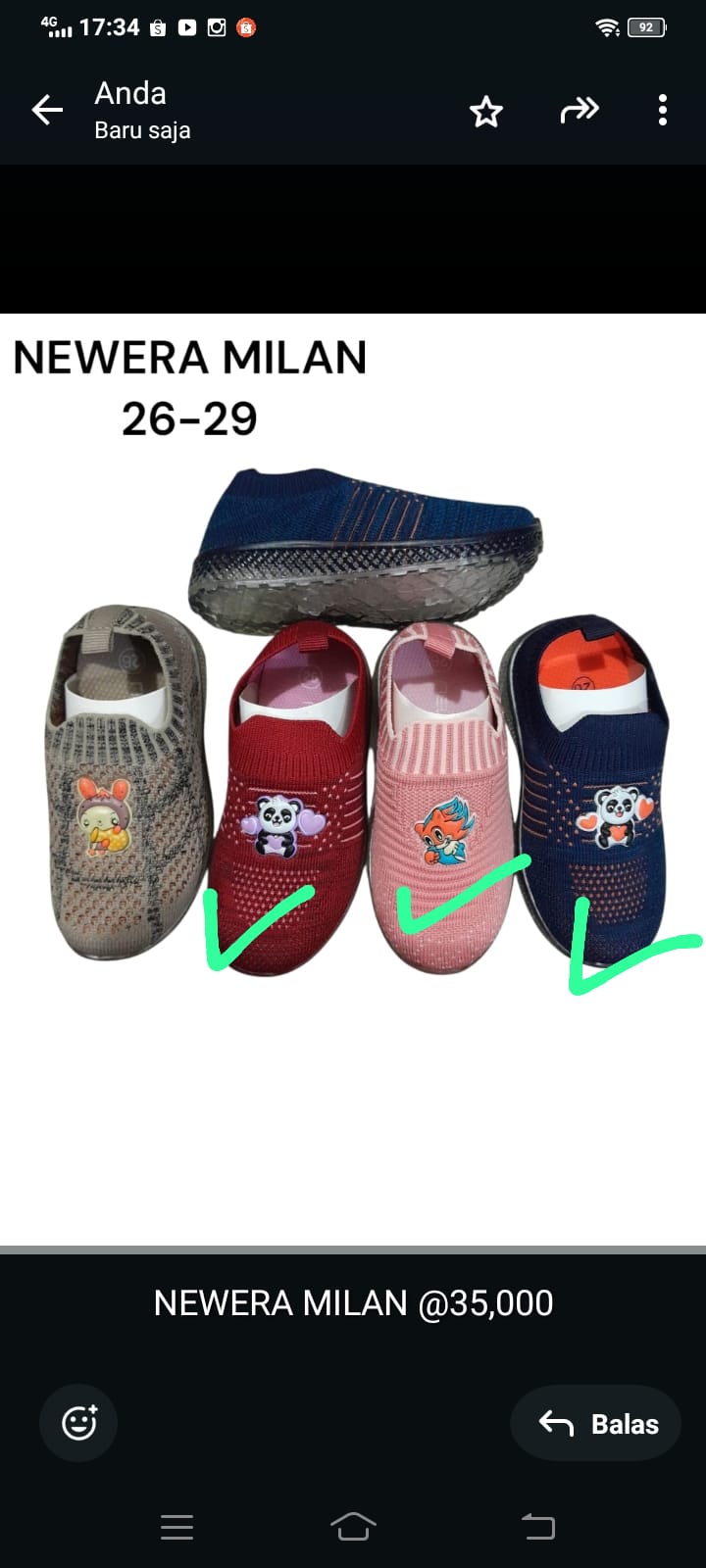 sepatu new era milan slop biru navy