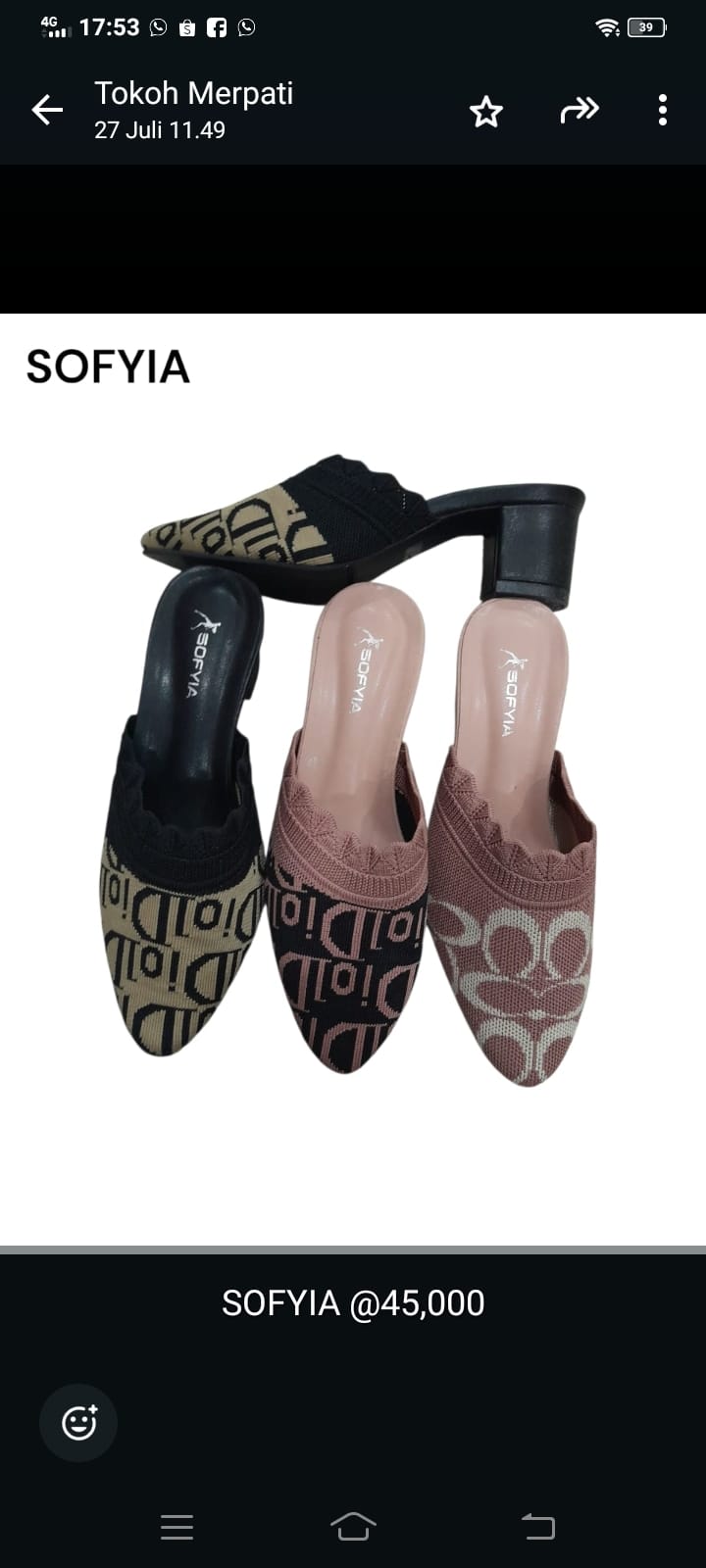 sandal sepatu heels sofia