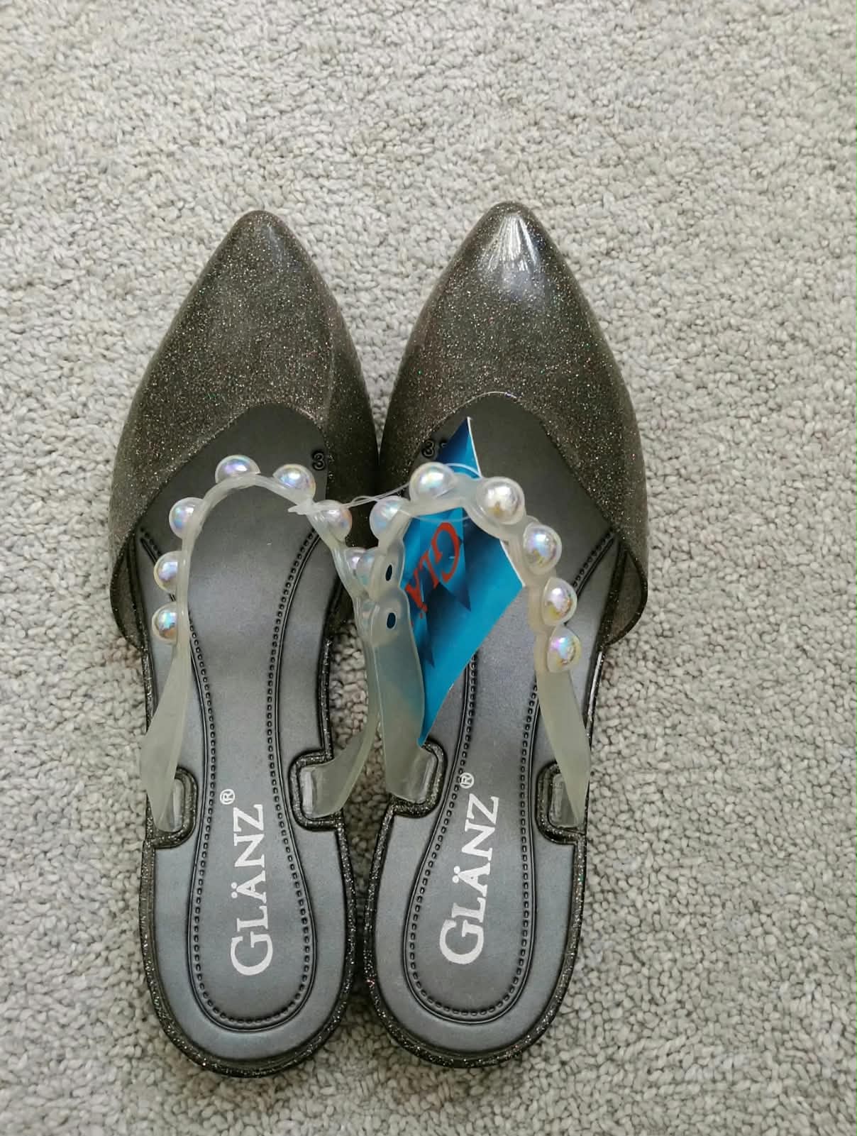 sandal sepatu glanz tali mutiara